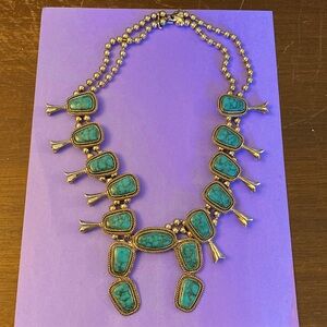 Goldette Squash Blossom Slide Charm Statement Necklace